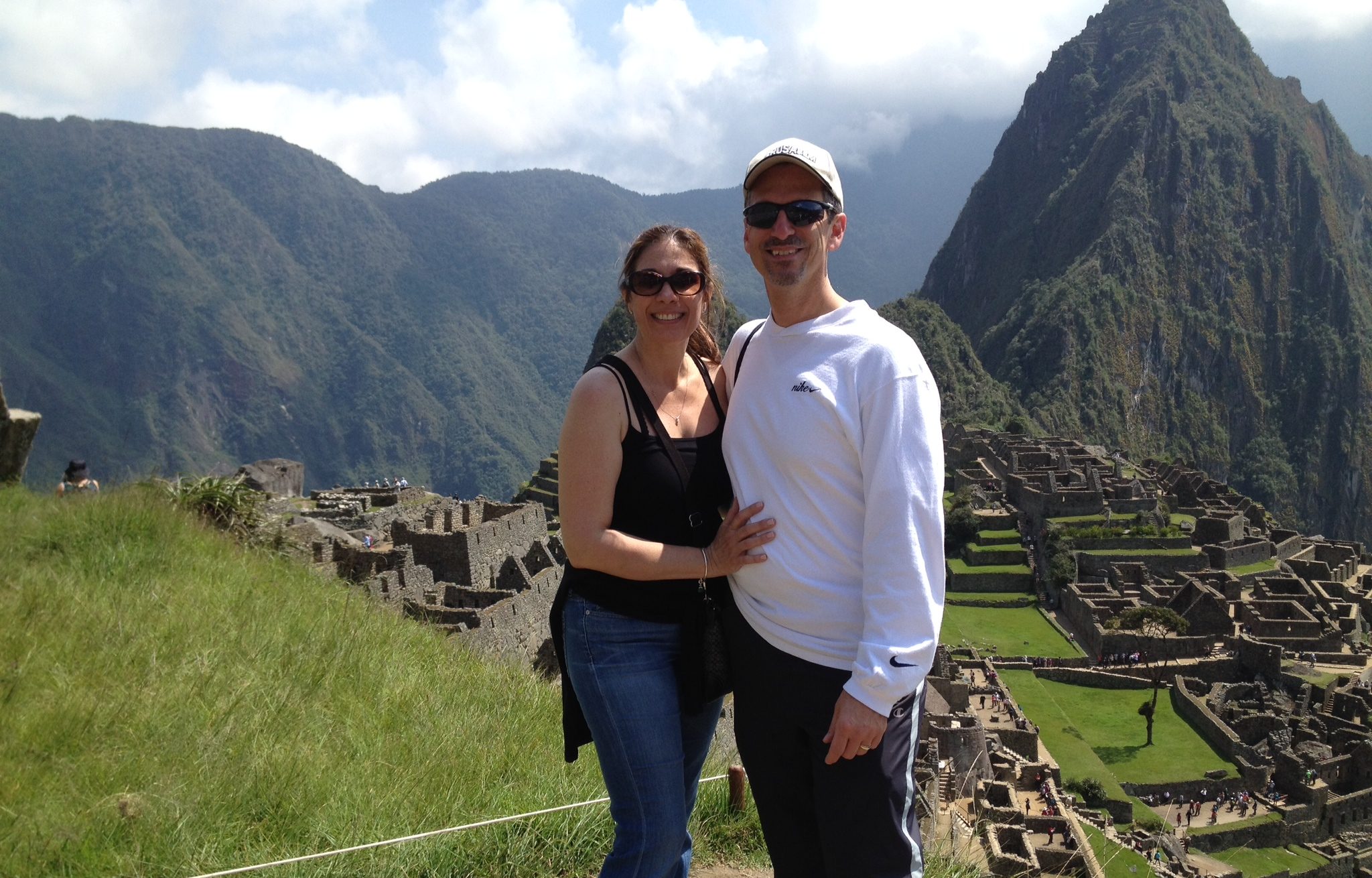 My wife and I enjoying Machu Picchu